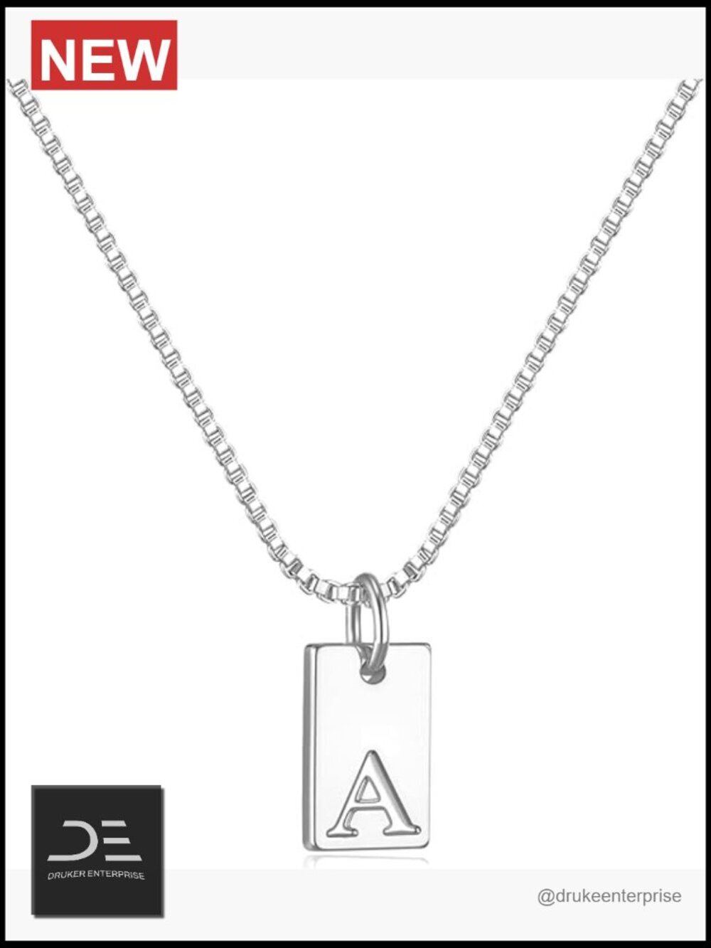 Dainty Initial Pendant Necklace Silver Plated Waterproof Jewelry